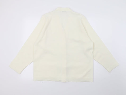 Care Womens Ivory Knit Cardigan Jumper Size L