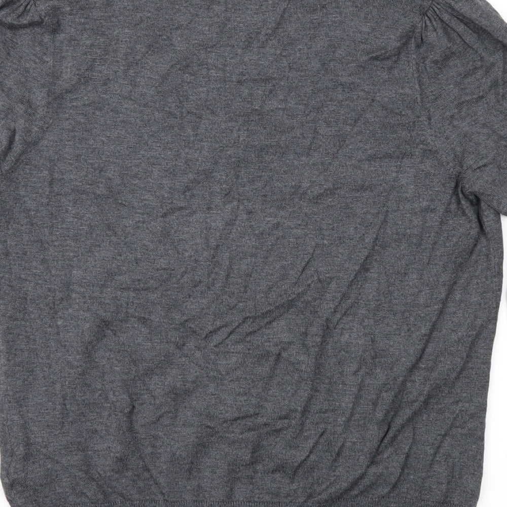 Marks and Spencer Womens Grey Geometric Pullover Jumper Size 12