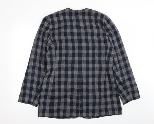 Debenhams Womens Blue Check Jacket Blazer Size 14