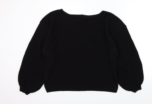 Boohoo Womens Black Pullover Jumper Size M