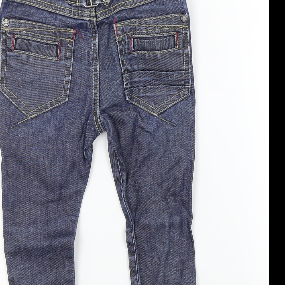 Brand and care label for junior j 1996 Baby Blue Colourblock Cargo Jeans, size 18-24, Months
