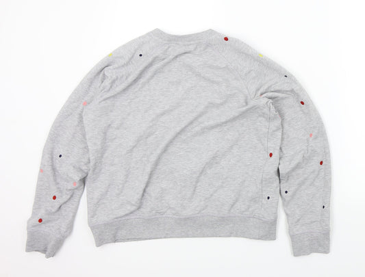 cotton trade Girls Grey Spotted Pullover Jumper Size 14 Years
