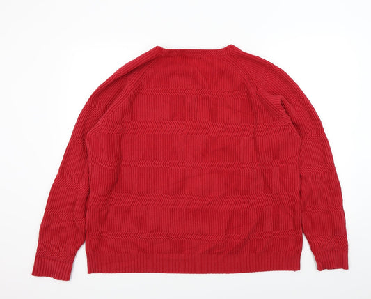 Maine Mens Red Pullover Jumper Size L