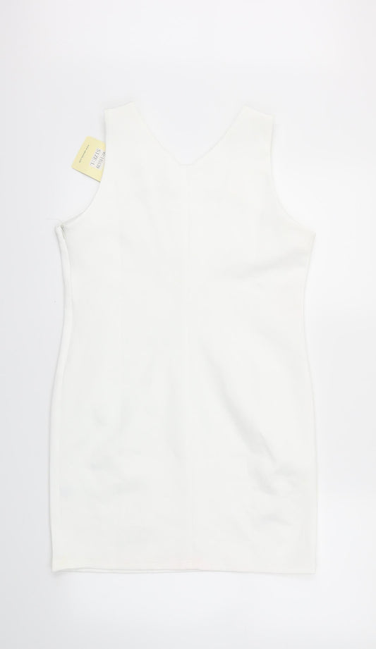 VRMODA Womens White A-Line Size L
