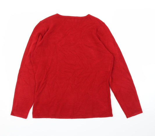 BM Womens Red Pullover Jumper Size S