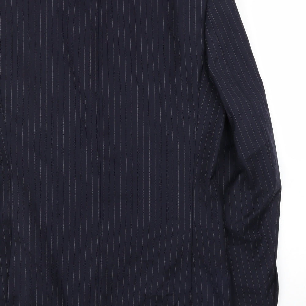 M&S Mens Blue Striped Jacket Suit Jacket Size 40