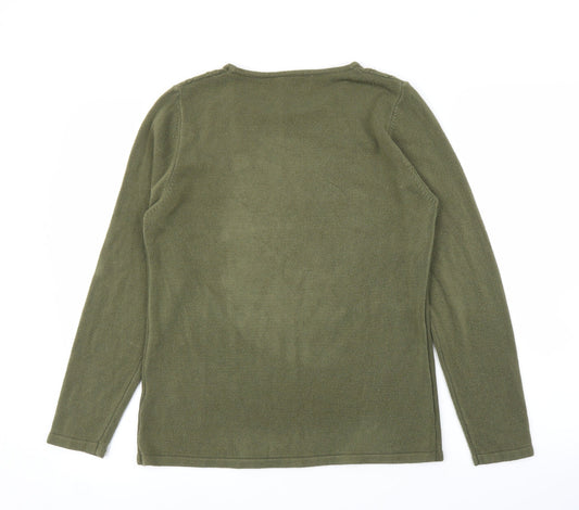 Anna Rose Womens Green Argyle/Diamond Pullover Jumper Size L