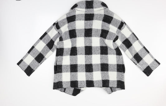 Primark Womens White Check Jacket Coat Size S