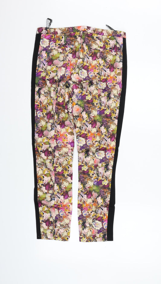 Topshop Womens Beige Floral Sweatpants Trousers Size 10 L28 in