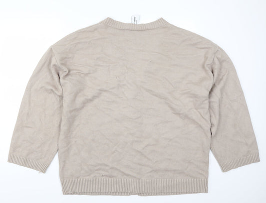 COLLUSION Womens Beige Cardigan Jumper Size 10