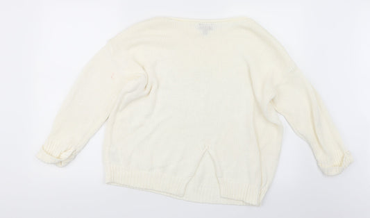 Topshop Womens Ivory Knit Pullover Jumper Size 12