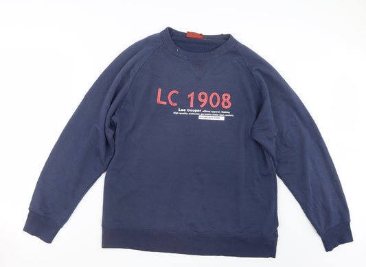 Additional front view of Lee Cooper men’s blue jumper, size S
