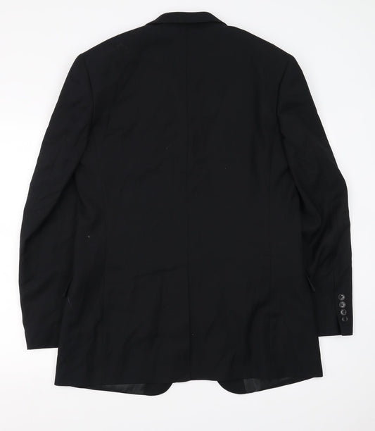Preworn Mens Black Jacket Suit Jacket Size 40