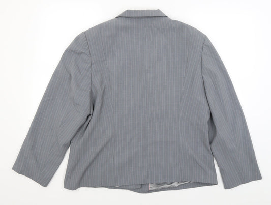 BHS Womens Grey Striped Jacket Blazer Size 18