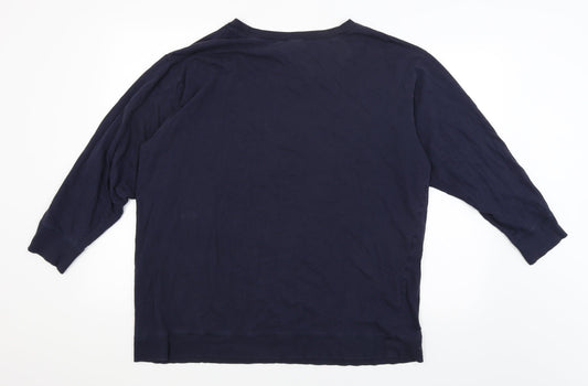 H&M Womens Blue Pullover Jumper Size L - Cozy