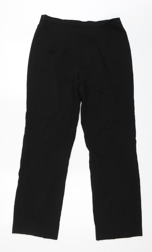 Preworn Womens Black Trousers Size 10 L30 in