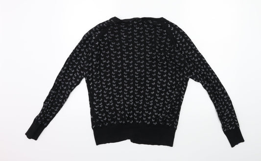 TEXT WOMAN Womens Black Knit Cardigan Jumper Size L