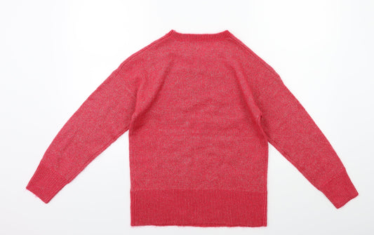 Marks and Spencer Girls Pink Knit Pullover Jumper Size 12-13 Years