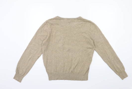 H&M Womens Beige Knit Pullover Jumper Size S