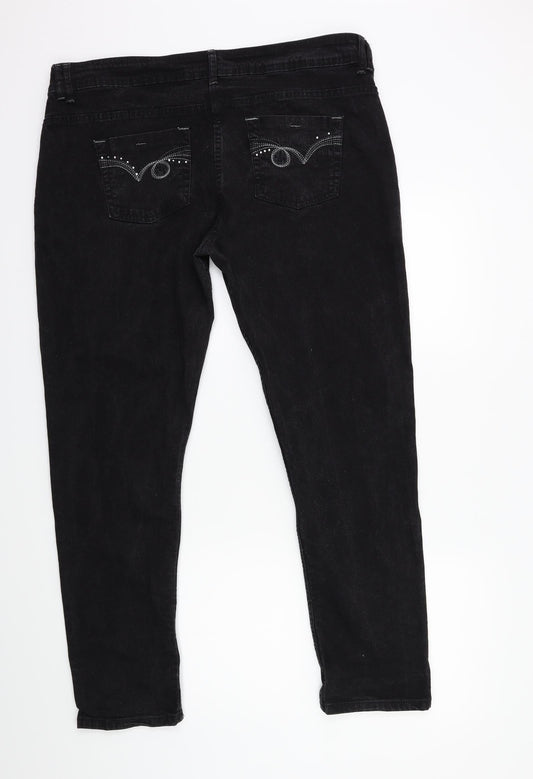 Cherokee Womens Black Denim Skinny Jeans Size 36 in L29 in