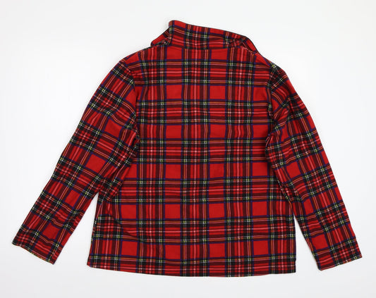 Foroever Womens Red Check Basic Button-Up Size L