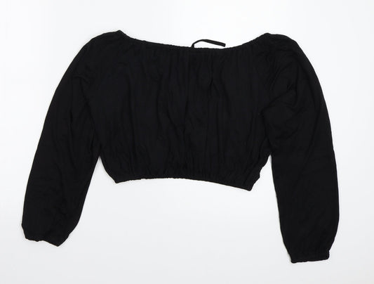 Body Womens Black Basic Blouse Size 14