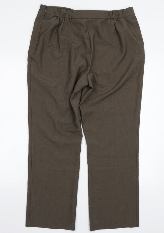 Marks and Spencer Womens Green Trousers Size 16 L28 in