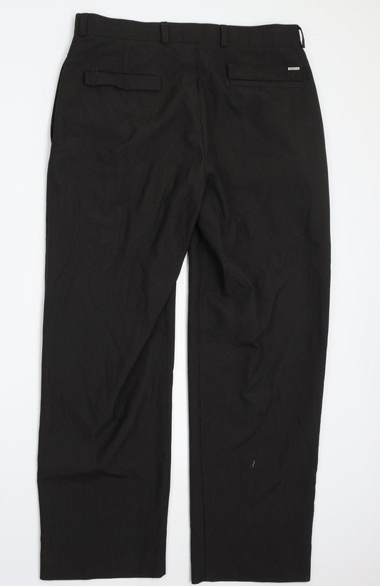 BHS Womens Brown Striped Trousers Size 34 L29 in