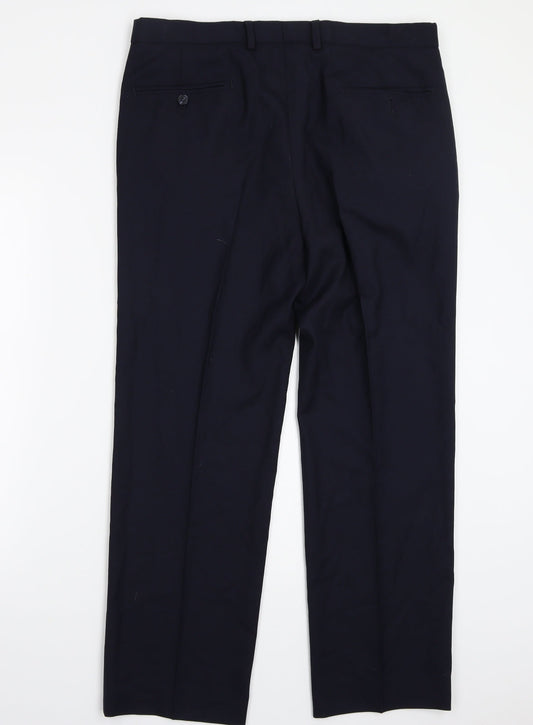 Marks and Spencer Mens Blue Trousers Size 34 L28 in