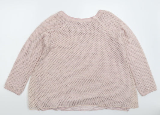 Preworn Womens Pink Knit Pullover Jumper Size 20