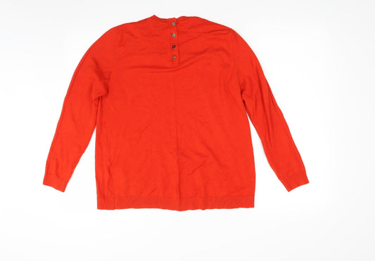 Peacocks Womens Red Pullover Jumper Size 16