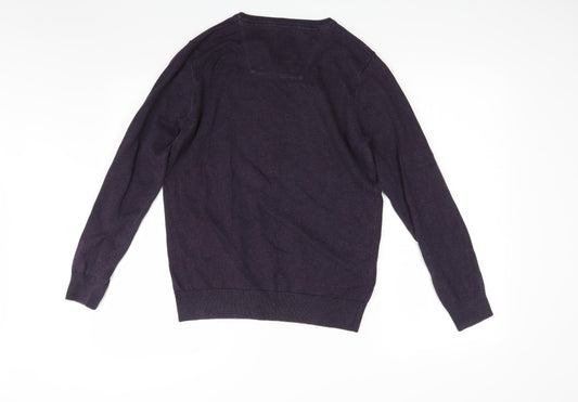 Tom Taylor Mens Purple Knit Pullover Jumper Size S