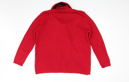 Envy us Womens Red Knit Pullover Jumper Size XL