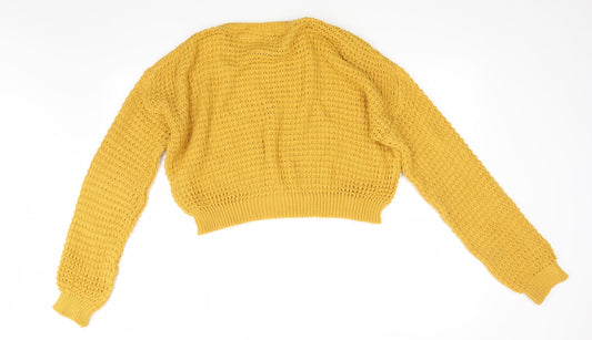 PRETTYLITTLETHING Womens Orange Knit Pullover Jumper Size S