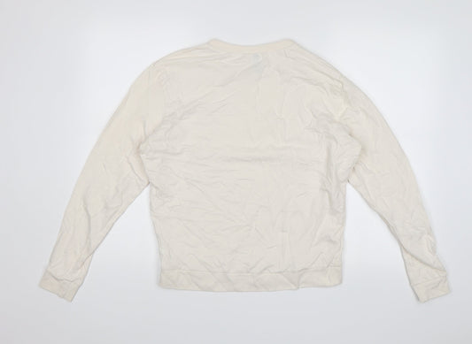 Divided Womens White Pullover Jumper Size M - Stay Positive