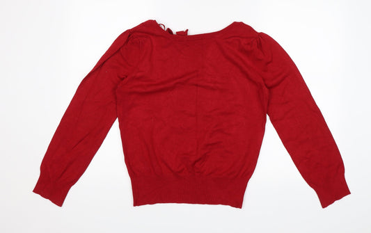 Love knitwear Womens Red Pullover Jumper Size 16