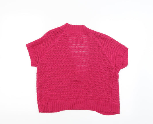 BM Womens Pink Cardigan Jumper Size S