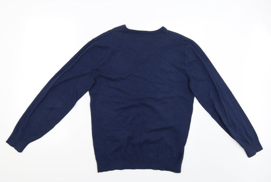GREENWOOD Mens Blue Pullover Jumper Size S