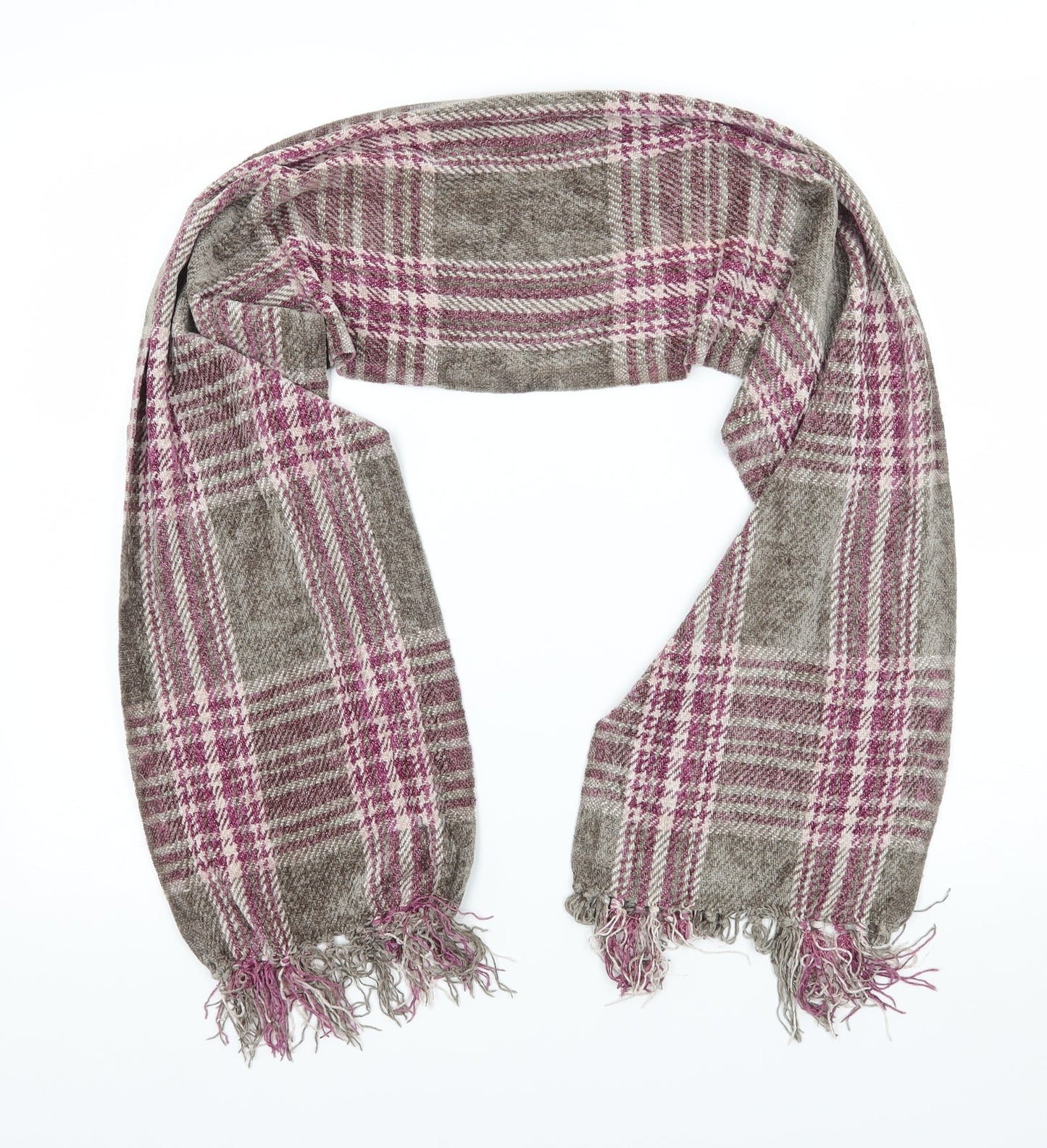Preworn Purple Check Scarf