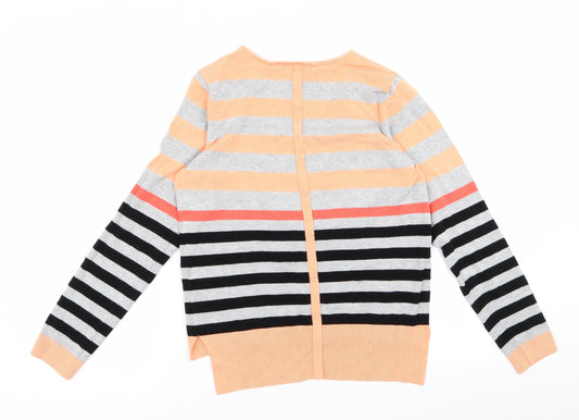 fransa Womens Multicoloured Striped Cardigan Jumper Size S