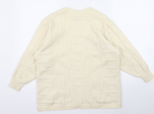 Preworn Womens Beige Pullover Jumper Size 16 - v