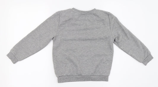 Primark Boys Grey Henley Jumper Size 6-7 Years - Writing on top