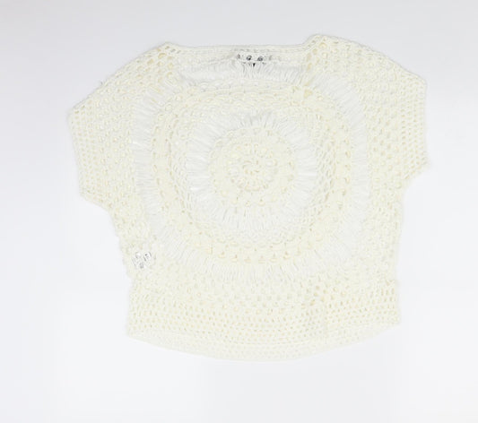 Select Womens White Knit Pullover Jumper Size L
