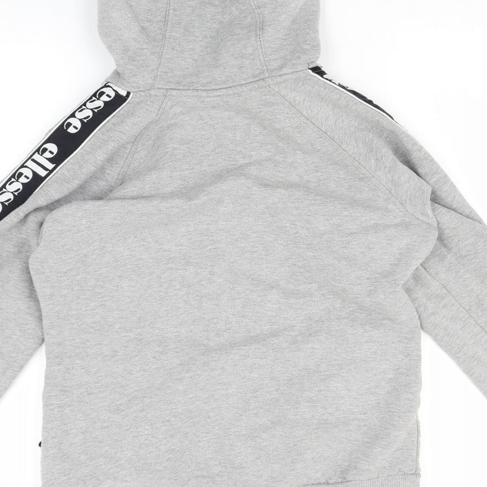 Brand and care label for Ellesse women’s grey pullover hoodie, size UK 6