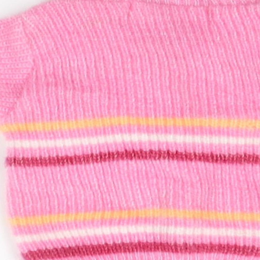 Brand and care label for J.D. Baby gift set girls’ pink striped knit cardigan jumper one size