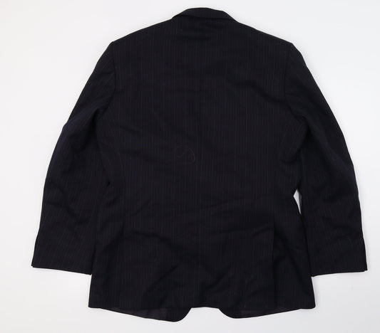 St Michael Mens Blue Striped Jacket Suit Jacket Size L