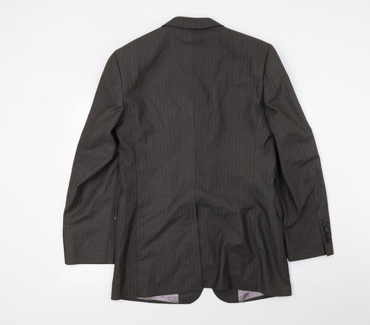 River Island Mens Grey Striped Jacket Suit Jacket Size M