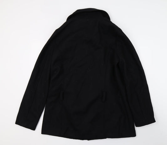 Sara Kelly Womens Black Overcoat Coat Size 18