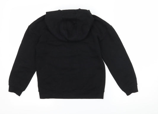 Primark Girls Black Jersey Pullover Hoodie Size 9-10 Years - Boston