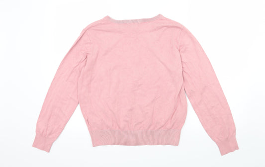 H&M Womens Pink Knit Pullover Jumper Size 10